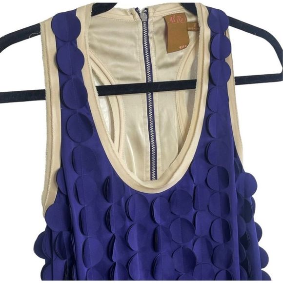 Anthropologie Ali Ro Circle Dot Applique Racerback Dress Purple, Sz 2, MP $265 - Picture 4 of 11